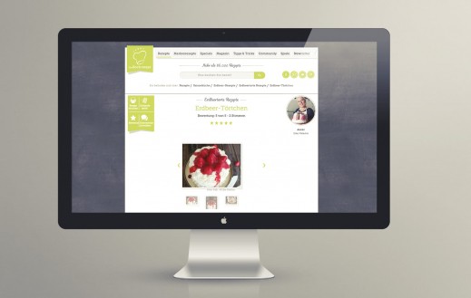 Screenshot der Webseite für unseren Kunden Das Kochrezept nach dem Relaunch 2013
