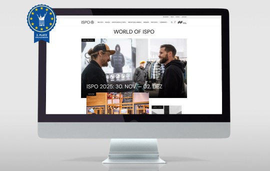Screenshot der Webseite für unseren Kunden ISPO nach dem Relaunch