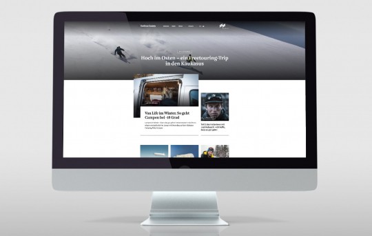 Teaserbild für Projekt OutDoor Society, Screenshots der Seite auf einem iMac