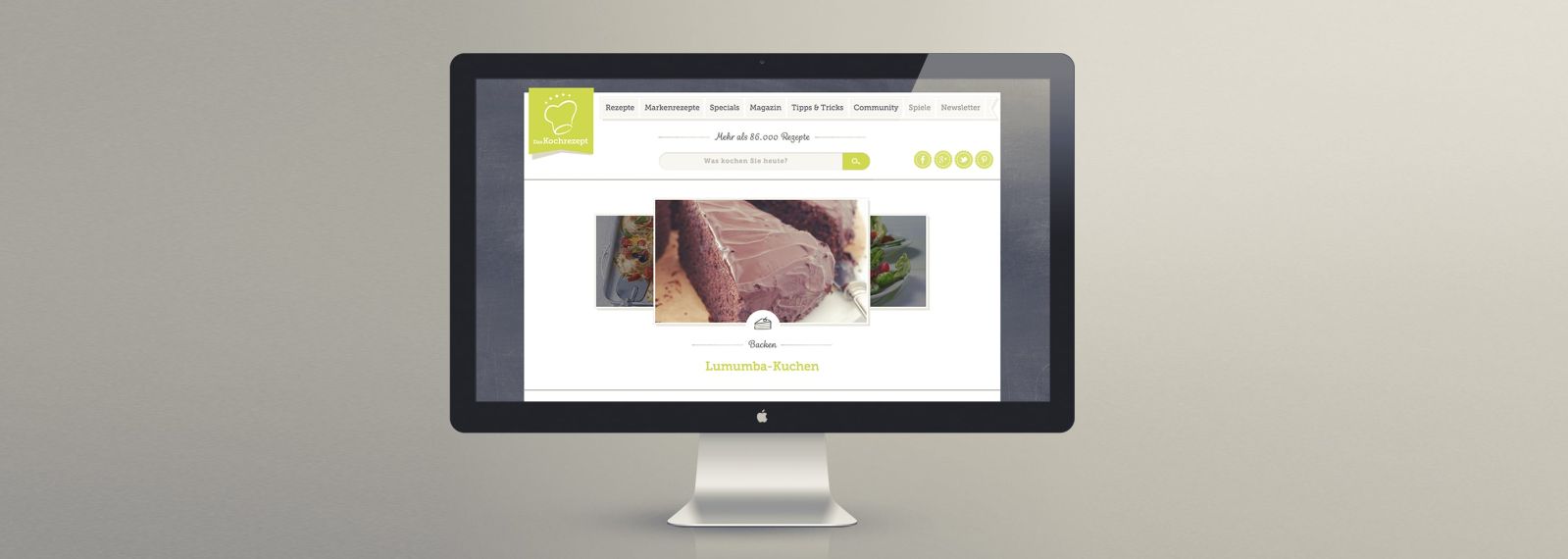 Das Kochrezept auf einem Desktop-Bildschirm Das Kochrezept auf einem Desktop-Bildschirm