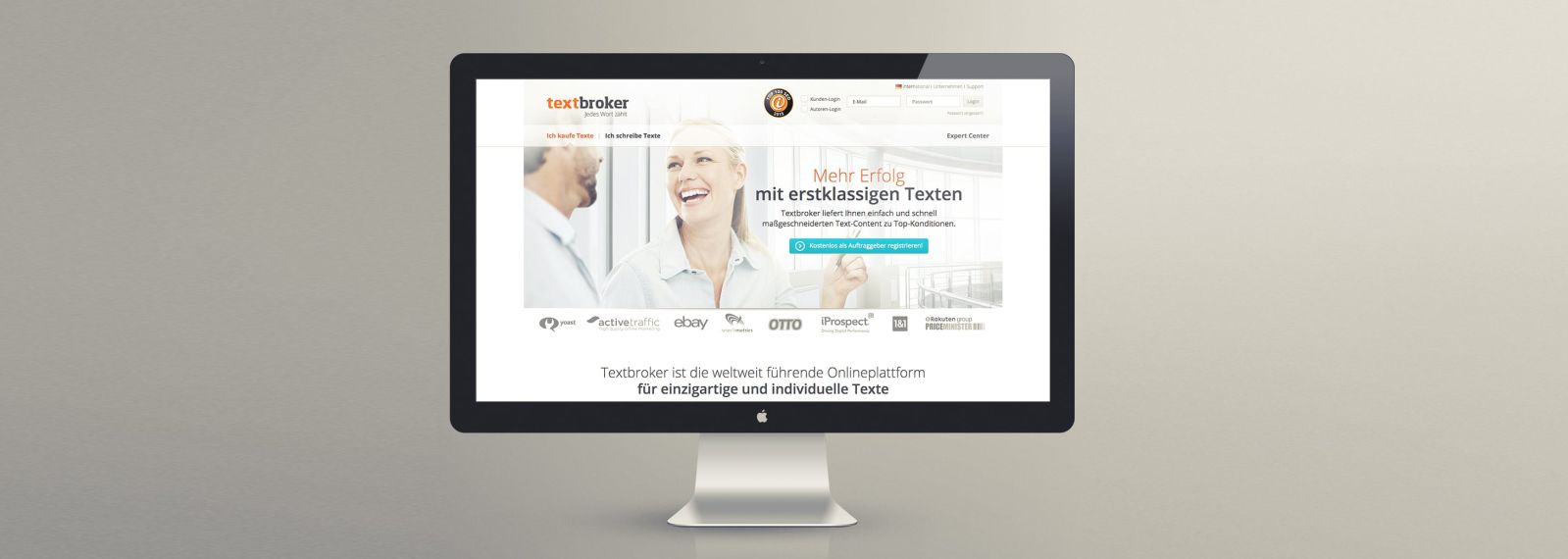 Textbroker auf einem Desktop-Bildschirm Textbroker auf einem Desktop-Bildschirm