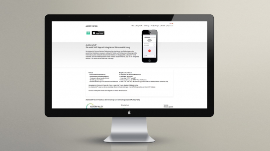 Screenshot der Webseite unseres Kunden AuditoryVoIP Screenshot der Webseite unseres Kunden AuditoryVoIP
