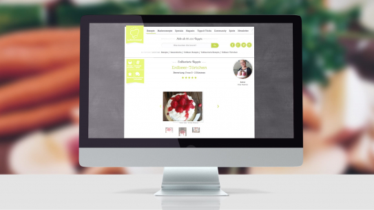 Screenshot der neuen Webseite unseres Kunden Das Kochrezept