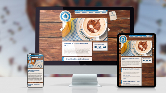 Screenshot der Webseite unseres Kunden Drupalcon Munich 2012 nach dem Relaunch