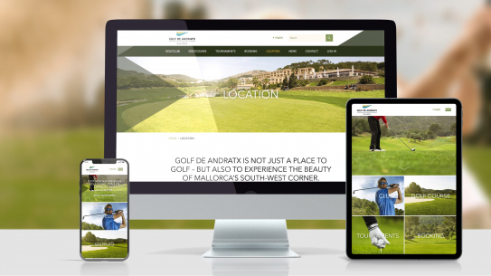 Screenshot der Webseite für unseren Kunden Golf de Andratx nach dem Relaunch Screenshot der Webseite für unseren Kunden Golf de Andratx nach dem Relaunch