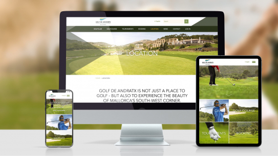 Screenshot der Webseite für unseren Kunden Golf de Andratx nach dem Relaunch