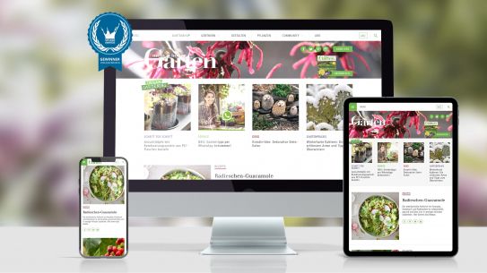 Screenshot der Webseite von Mein schöner Garten nach Relaunch