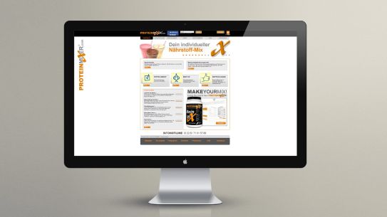 Screenshot der Webseite von Proteinmixer Screenshot der Webseite von Proteinmixer