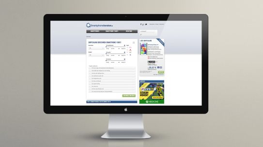 Screenshot der neuen Webseite unseres Kunden Smartphoneberater auf Desktop Screenshot der neuen Webseite unseres Kunden Smartphoneberater auf Desktop