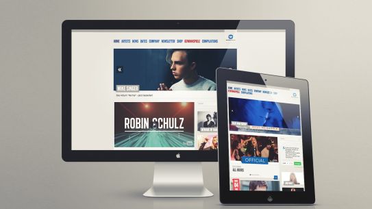 Screenshot der Webseite unseres Kunden Warner Music Germany Screenshot der Webseite unseres Kunden Warner Music Germany