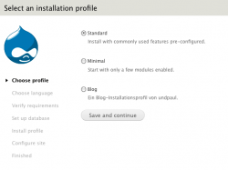 Installationsprofil von Drupal 7