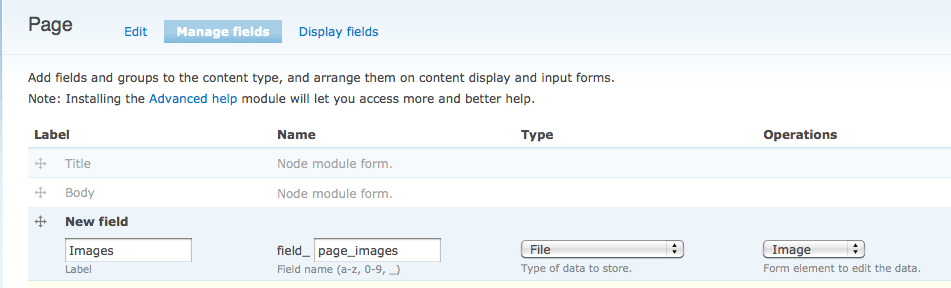 Add field to page