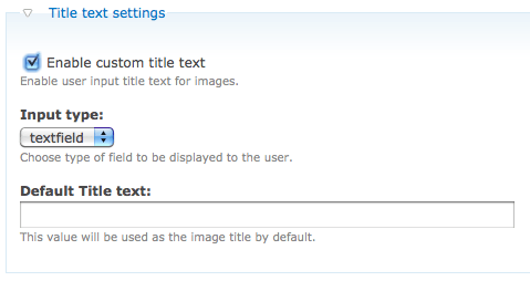 Ansicht Image title settings