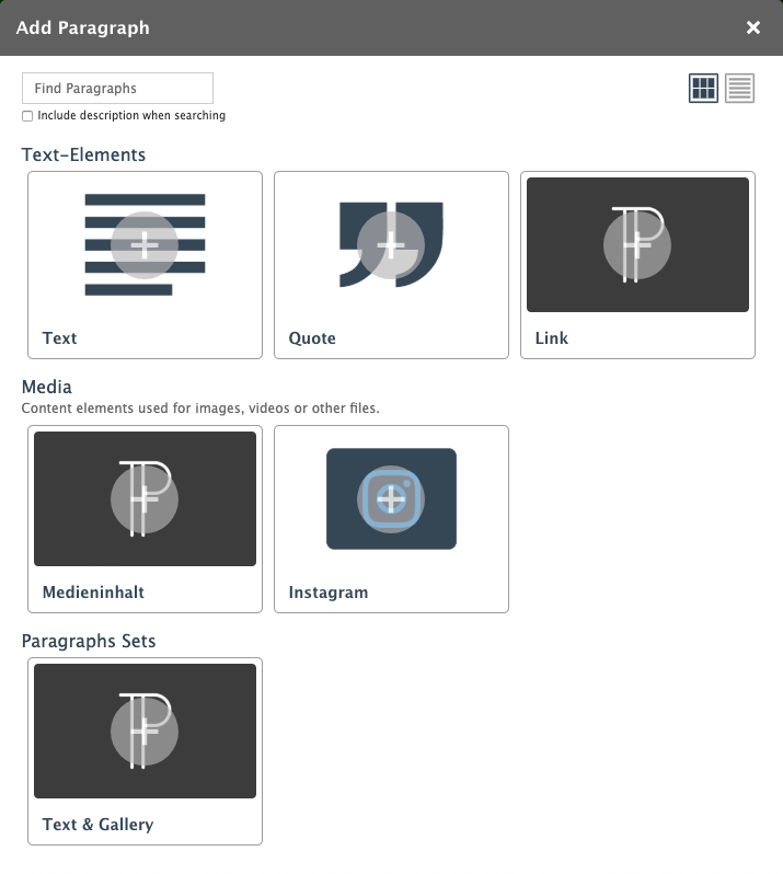redesigned Paragraphs dialog with Paragraphs Sets