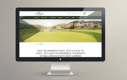 Screenshot der Webseite für unseren Kunden Golf de Andratx nach dem Relaunch