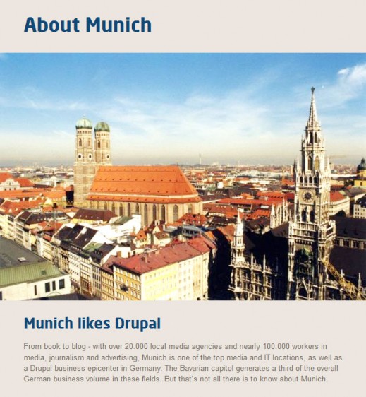 DrupalCon Munich Single Page View