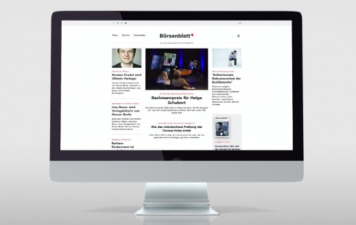Teaserbild für Projekt Börsenblatt, Screenshots der Seite auf einem iMac