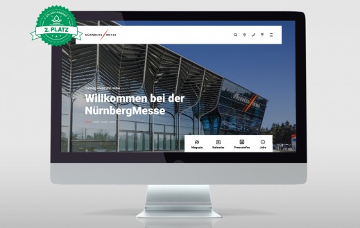 Teaserbild für Nürnberg Messe, Screenshots der Seite auf einem iMac, einem iPad und einem iPhone