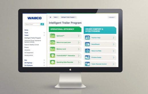 Screenshot der Webseite für unseren Kunden Wabco nach dem Relaunch Screenshot der Webseite für unseren Kunden Wabco nach dem Relaunch