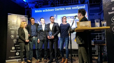 undpaul Team bei der Entgegennahme des Splash Awards 2017 in der Kategorie Verlage/Medien