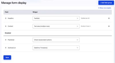 Paragraphs form display