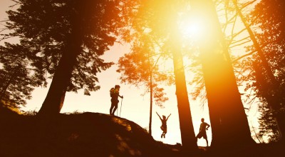 Hikers at Sunset