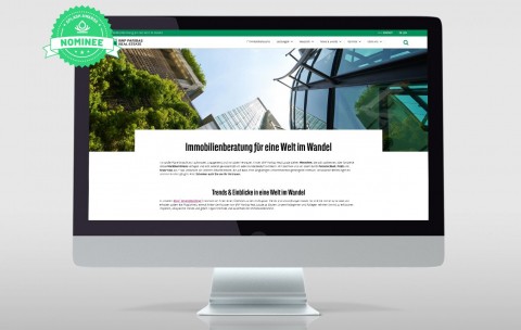 Teaserbild für Projekt BNP Paribas Real Estate, Screenshots der Seite auf einem iMac