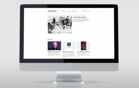 Teaserbild für Projekt Buchjournal, Screenshots der Seite auf einem iMac