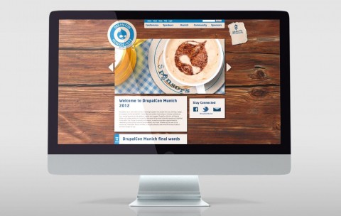 Screenshot der Webseite unseres Kunden Drupalcon Munich 2012 nach dem Relaunch