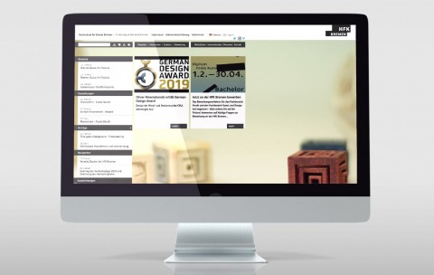 Screenshot der Webseite unseres Kunden Hochschule für Künste Bremen nach dem Relaunch