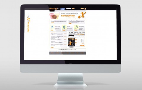 Screenshot der Webseite von Proteinmixer